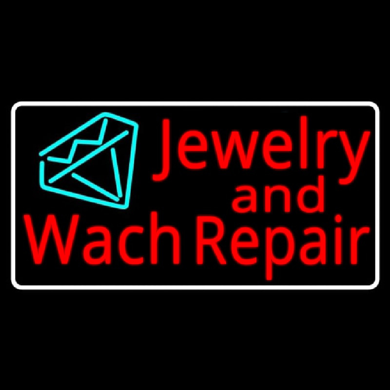 Jewelry And Watch Repair Turquoise Diamond Logo Neonskylt