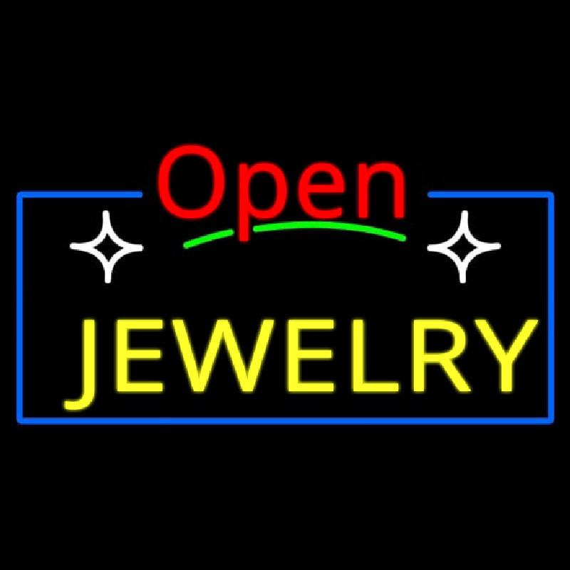 Jewelry Open Red Neonskylt