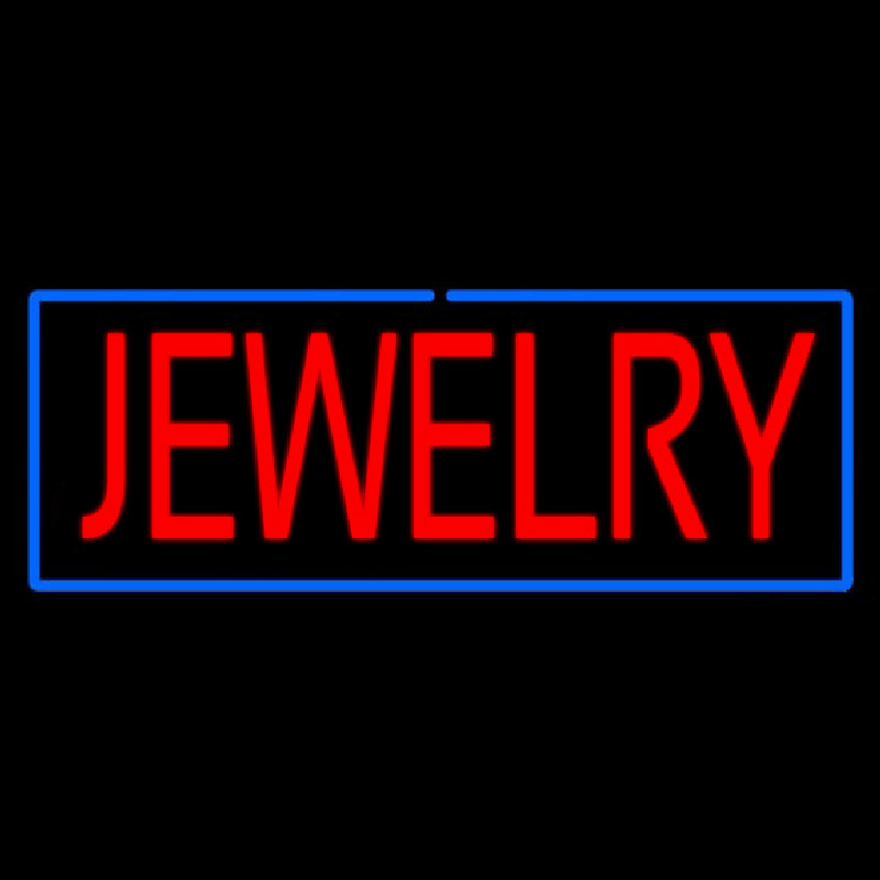 Jewelry Rectangle Blue Neonskylt