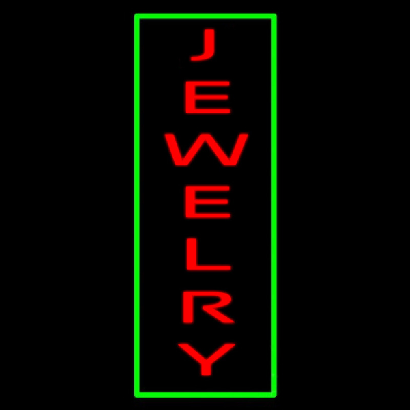 Jewelry Vertical Green Border Neonskylt