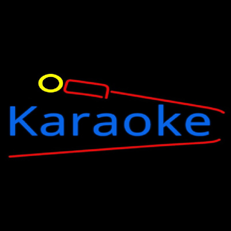 Karaoke And Microphone Neonskylt