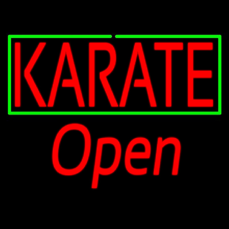 Karate Script1 Open Neonskylt