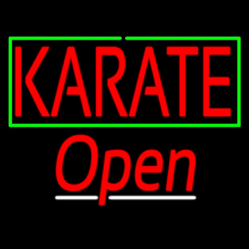 Karate Script2 Open Neonskylt