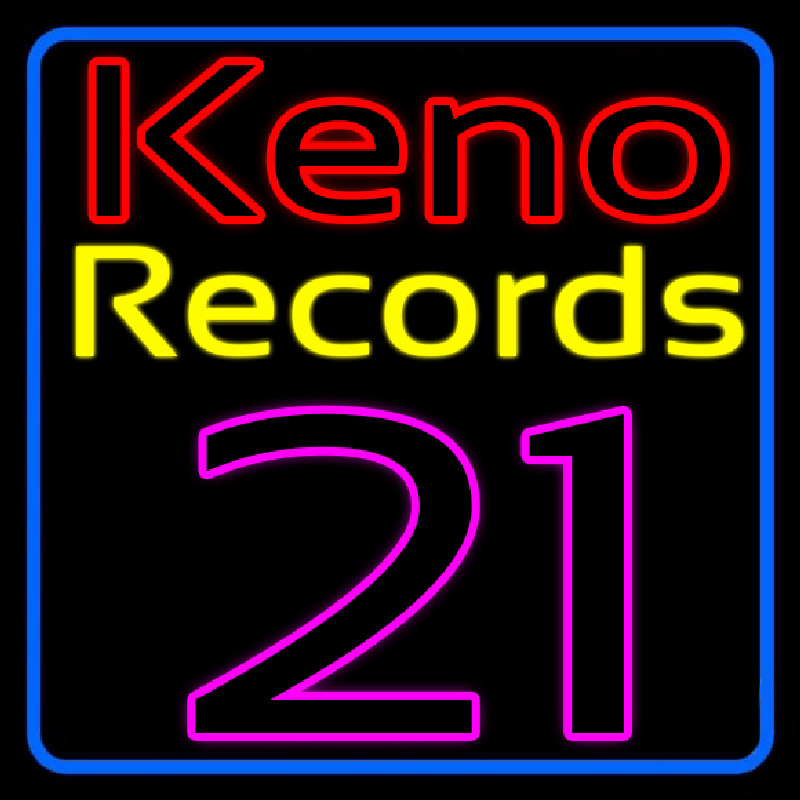 Keno Records 21 1 Neonskylt