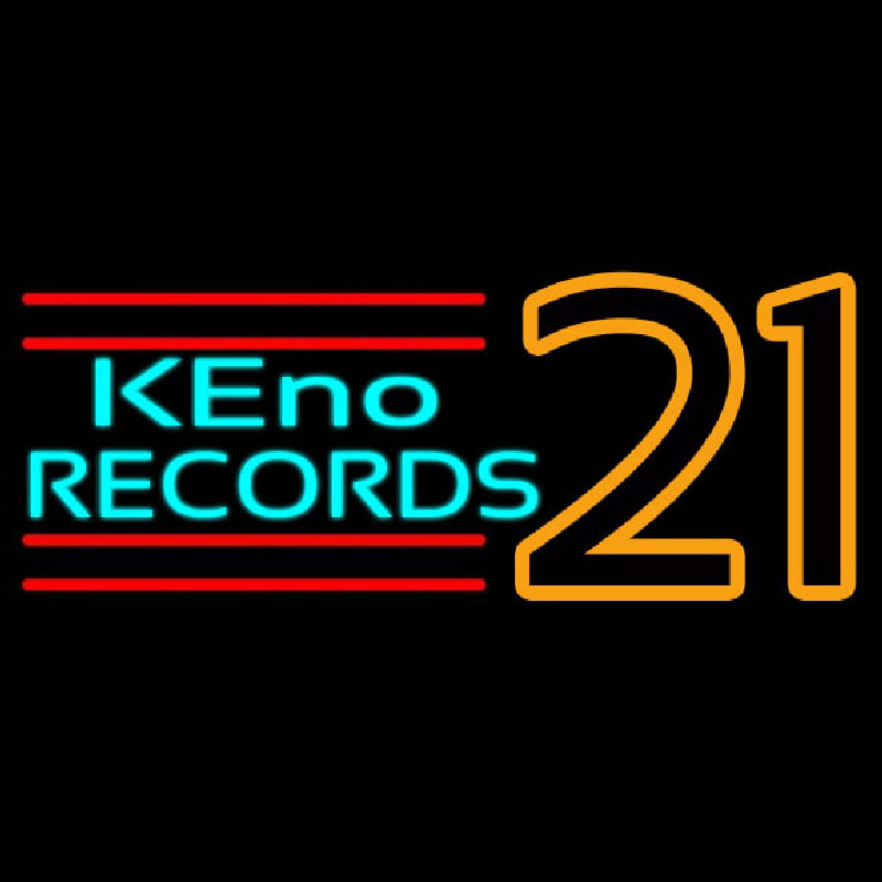 Keno Records 21 3 Neonskylt