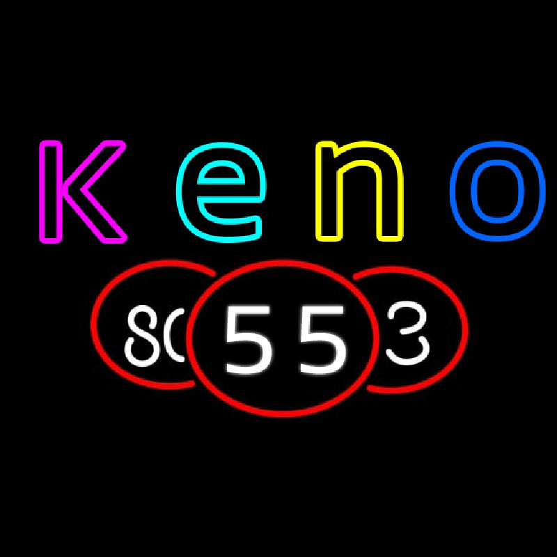 Keno With Multi Color Ball 1 Neonskylt