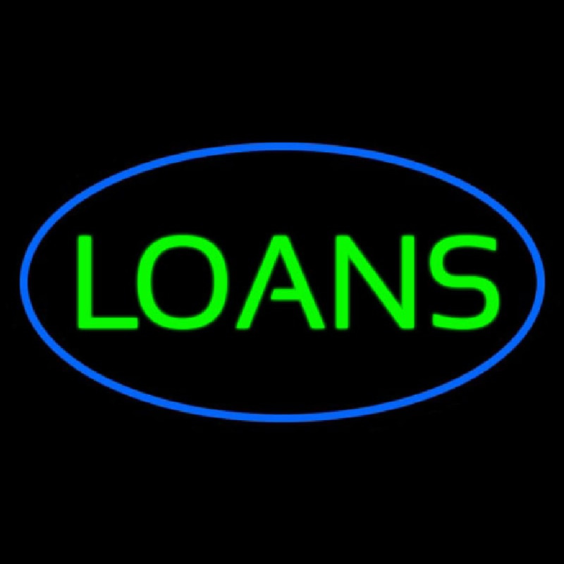 Loans Oval Blue Neonskylt