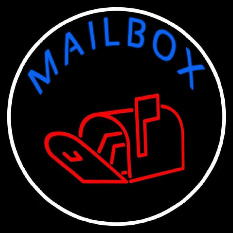 Mailbo  With Logo Circle Neonskylt