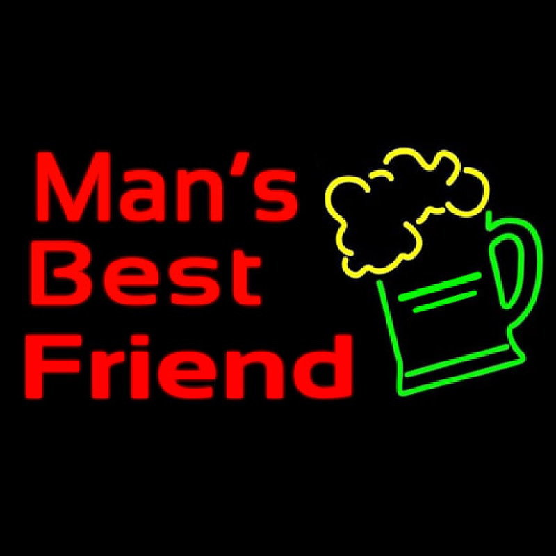 Man Best Friend Glass Man Cave Neonskylt