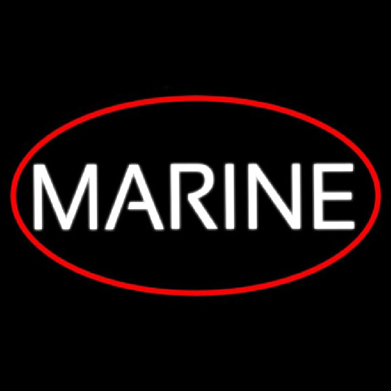 Marine White Neonskylt