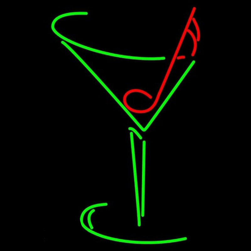 Martini Glass Musical Note Neonskylt