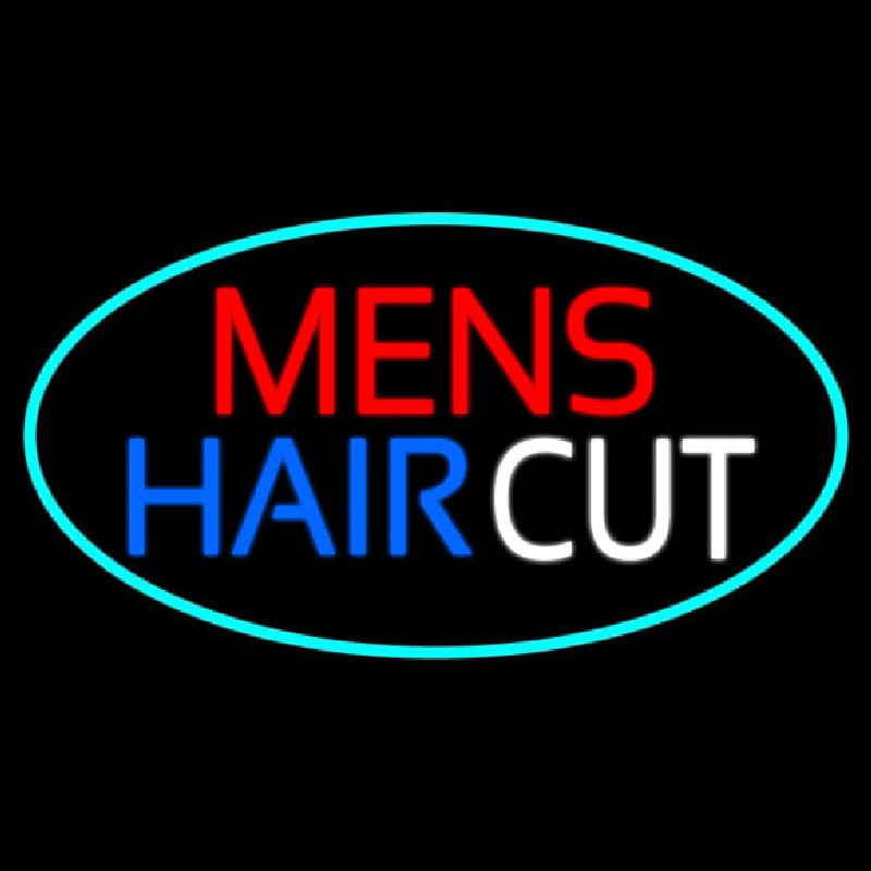 Mens Hair Cut Neonskylt