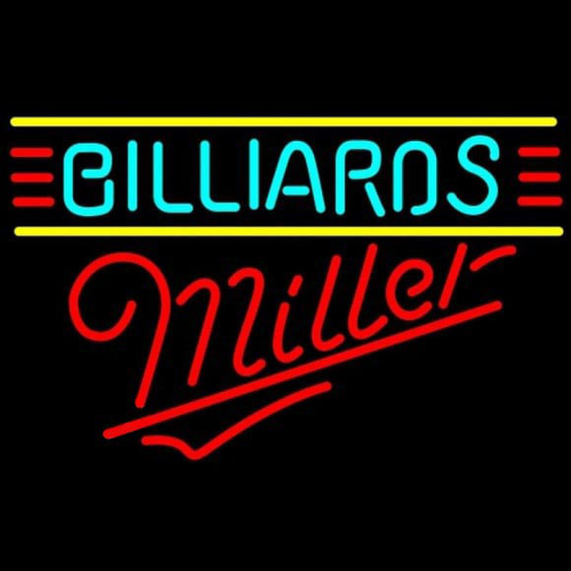 Miller Billiards Te t Borders Pool Beer Sign Neonskylt