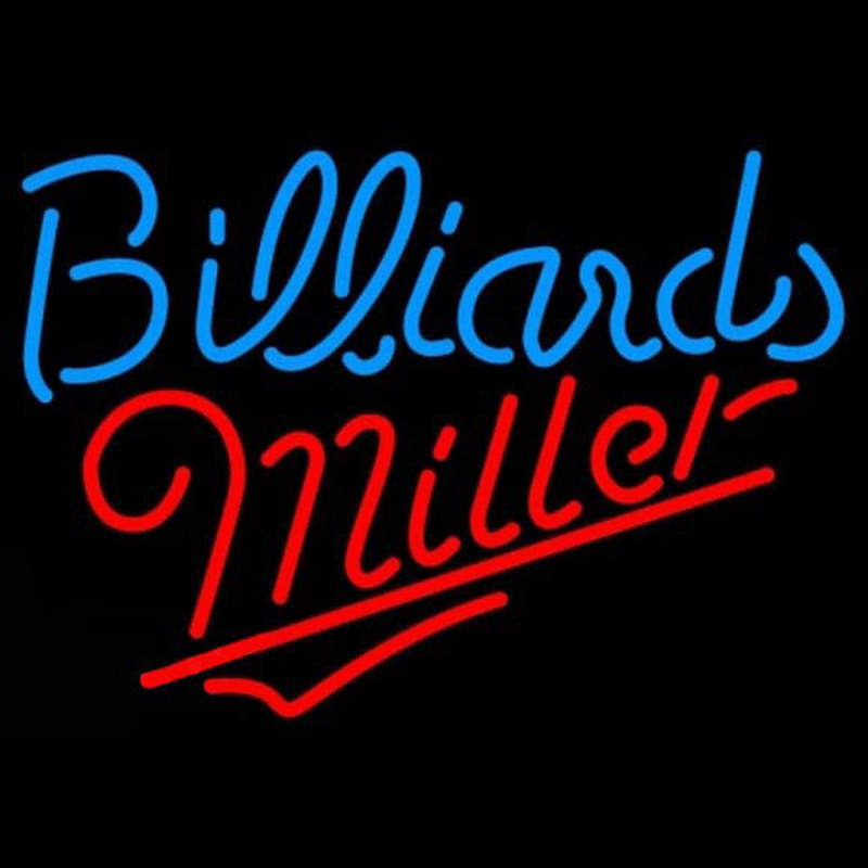 Miller Billiards Te t Pool Beer Sign Neonskylt