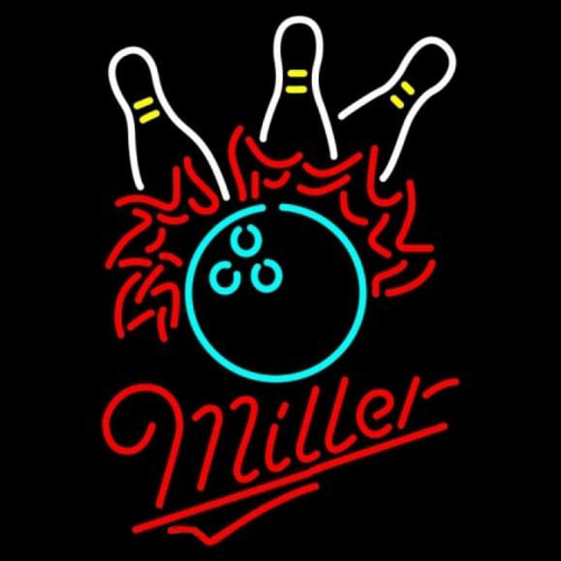 Miller Bowling Pool Beer Sign Neonskylt