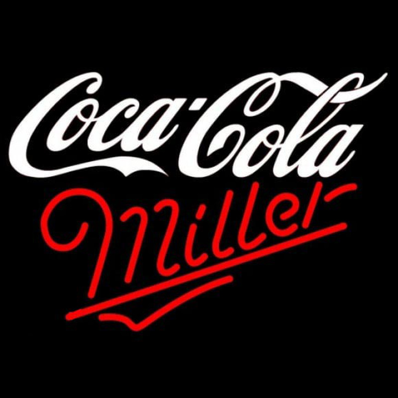 Miller Coca Cola White Beer Sign Neonskylt