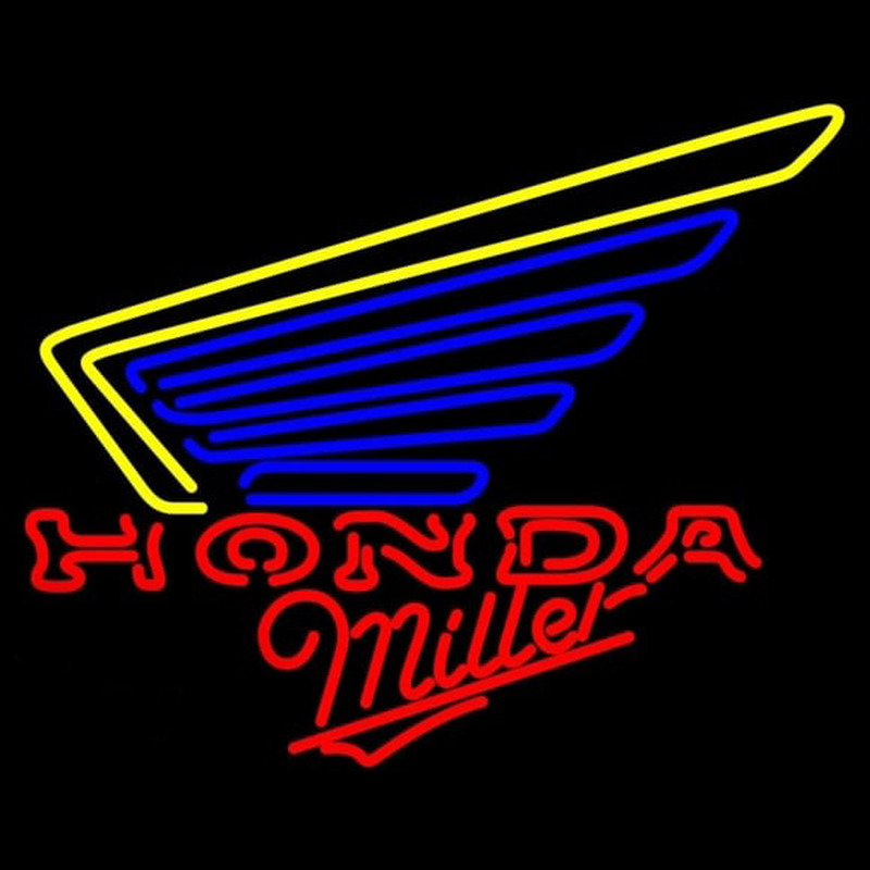 Miller Honda Motorcycles Gold Wing Beer Sign Neonskylt