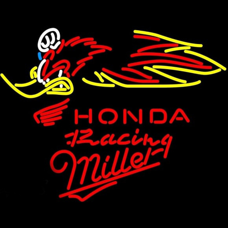 Miller Honda Racing Woody Woodpecker Crf 250,450 Beer Sign Neonskylt