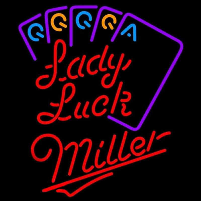 Miller Lady Luck Series Beer Sign Neonskylt