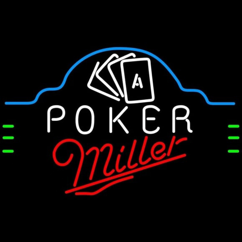 Miller Poker Ace Cards Beer Sign Neonskylt