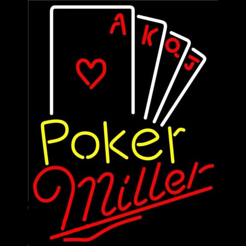 Miller Poker Ace Series Beer Sign Neonskylt