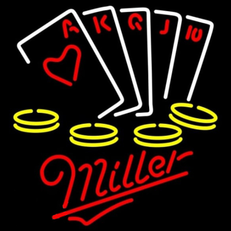 Miller Poker Ace Series Beer Sign Neonskylt