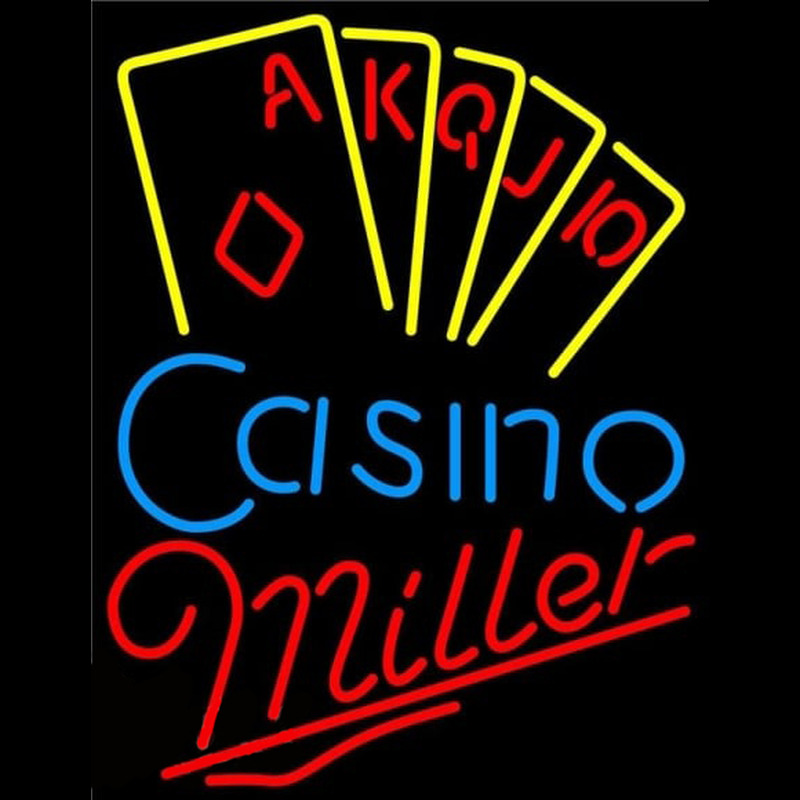 Miller Poker Casino Ace Series Beer Sign Neonskylt