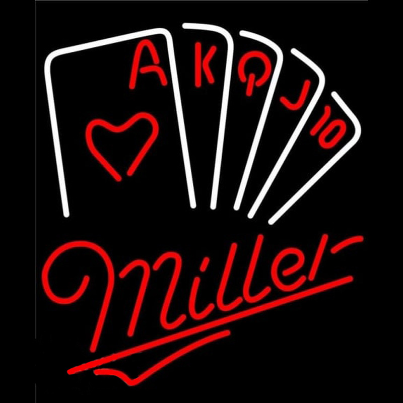 Miller Poker Series Beer Sign Neonskylt