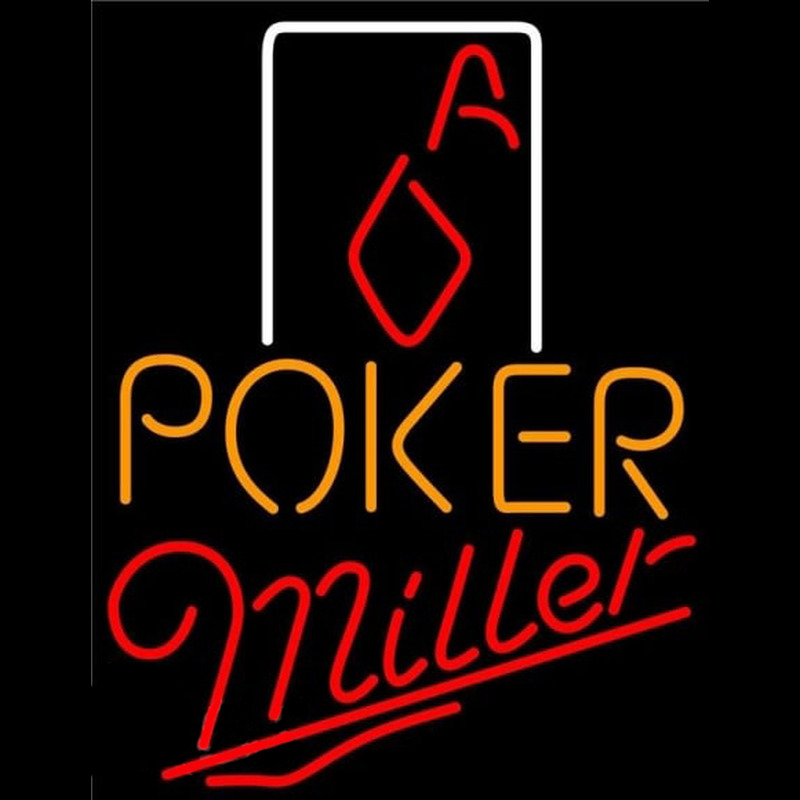 Miller Poker Squver Ace Beer Sign Neonskylt