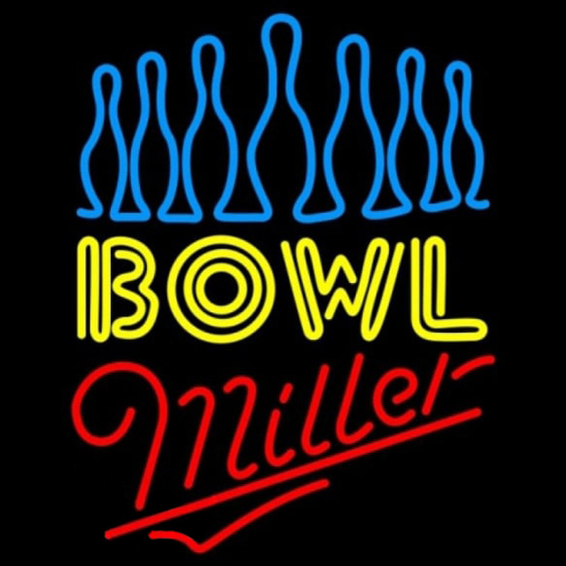 Miller Ten Pin Bowling Beer Sign Neonskylt