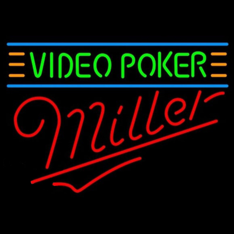 Miller Video Poker Beer Sign Neonskylt