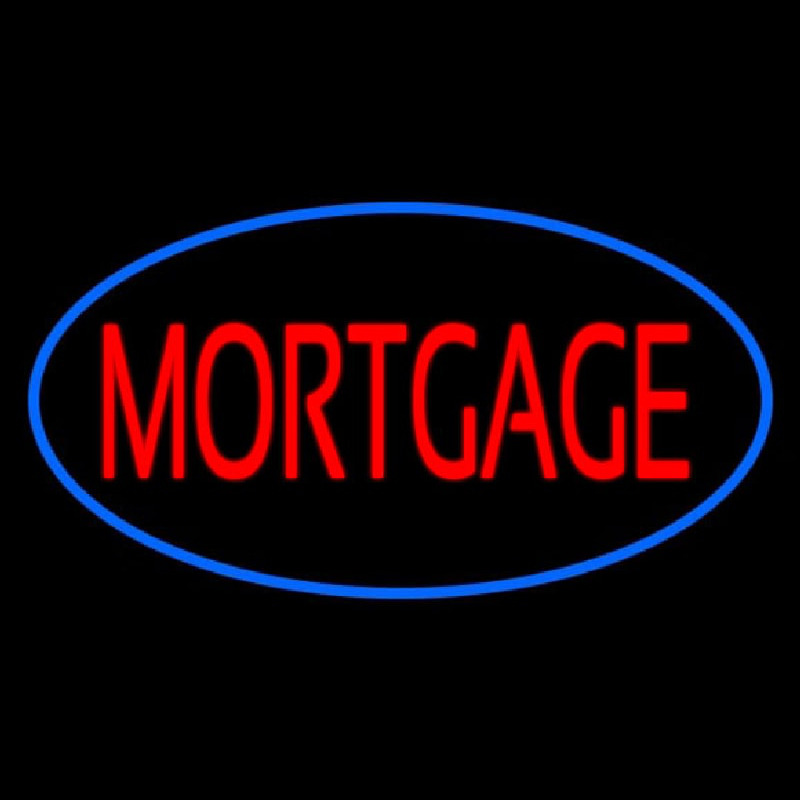 Mortgage Oval Blue Neonskylt