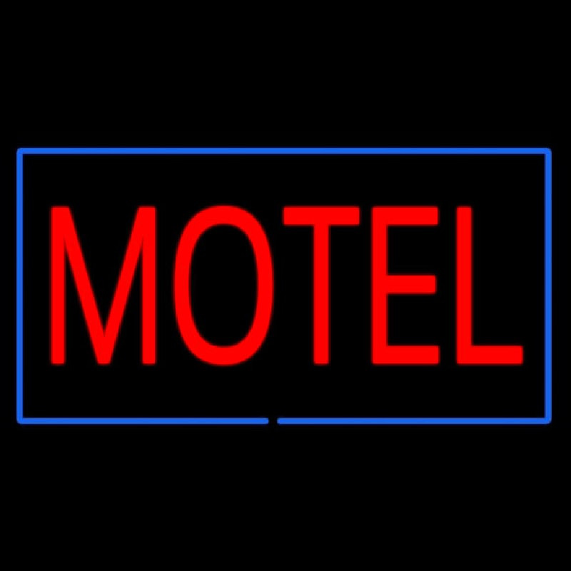 Motel With Blue Border Neonskylt