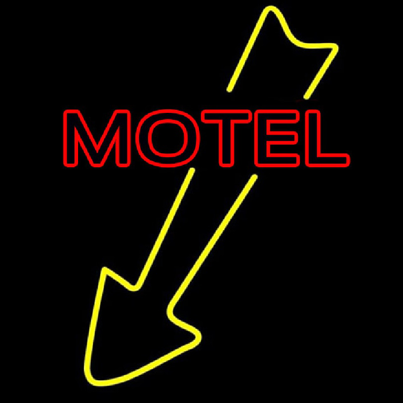 Motel With Down Arrow Neonskylt