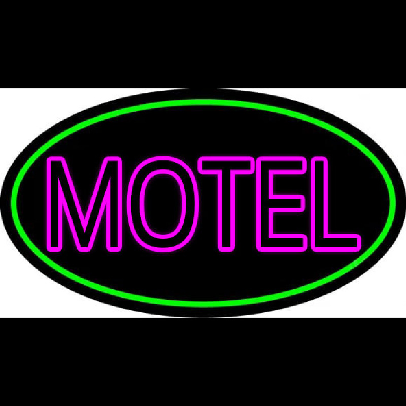 Motel With Green Border Neonskylt