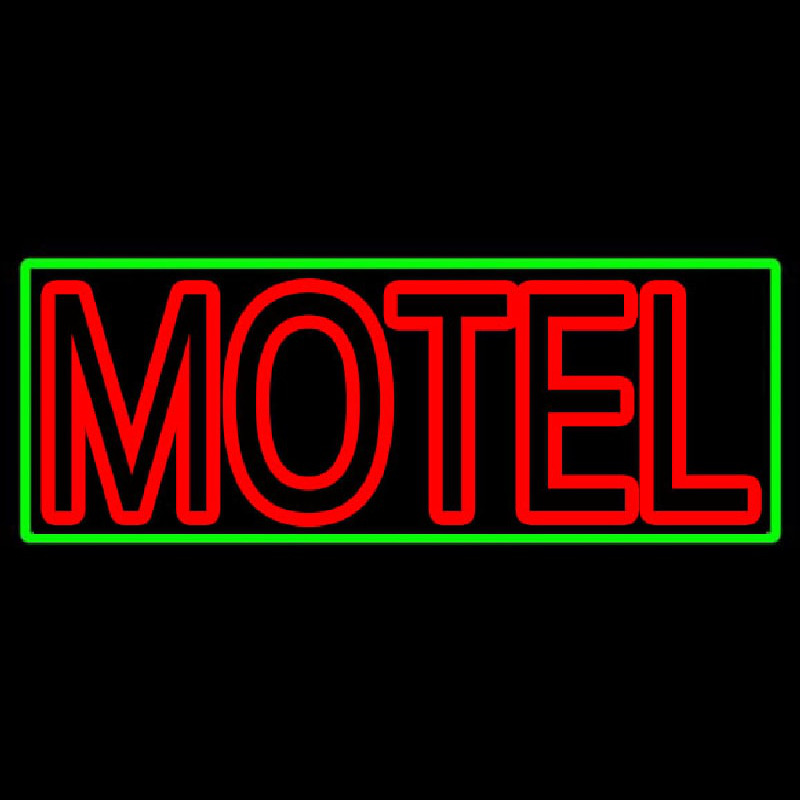 Motel With Green Border Neonskylt