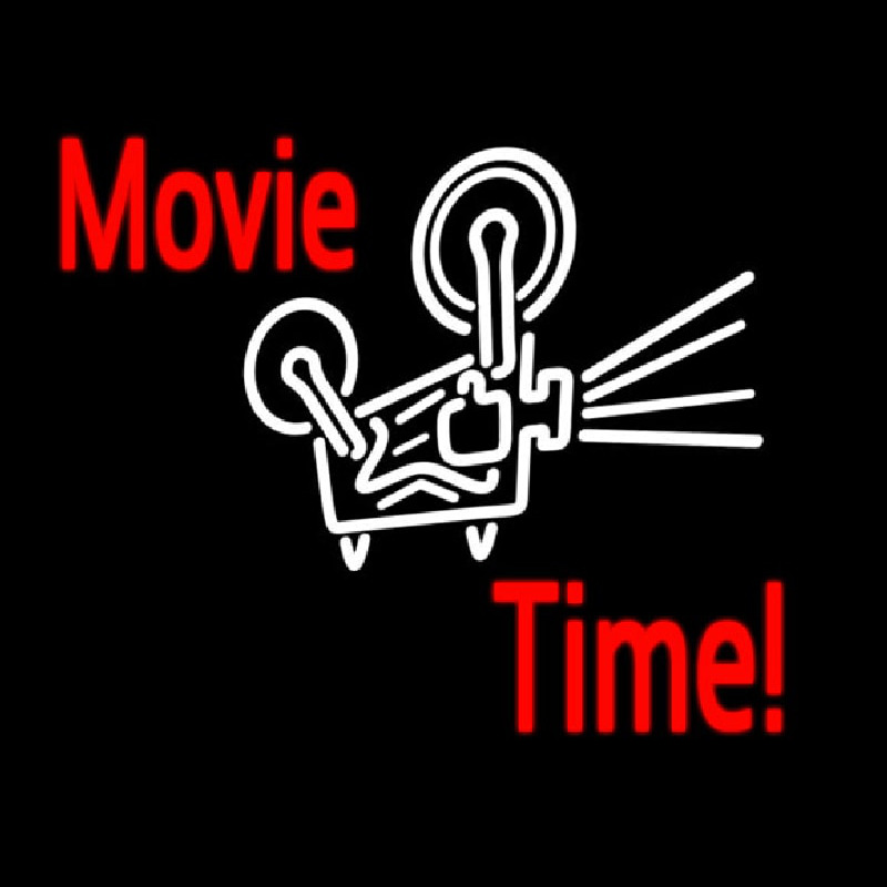 Movie Time With Logo Neonskylt