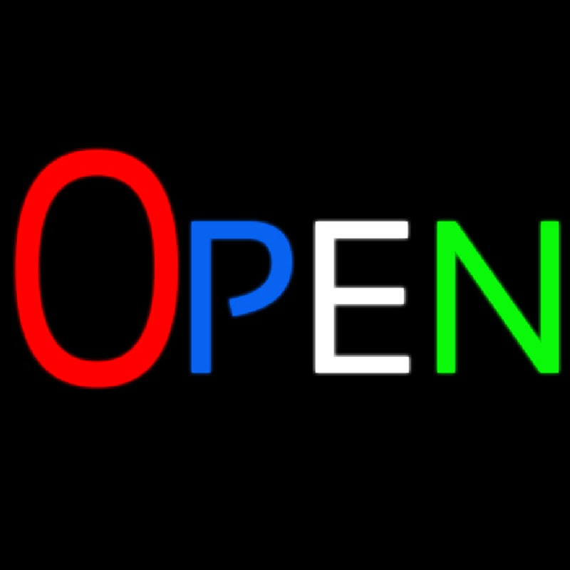 Multicolor Open 1 Neonskylt