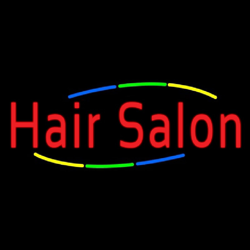 Multicolored Hair Salon Neonskylt