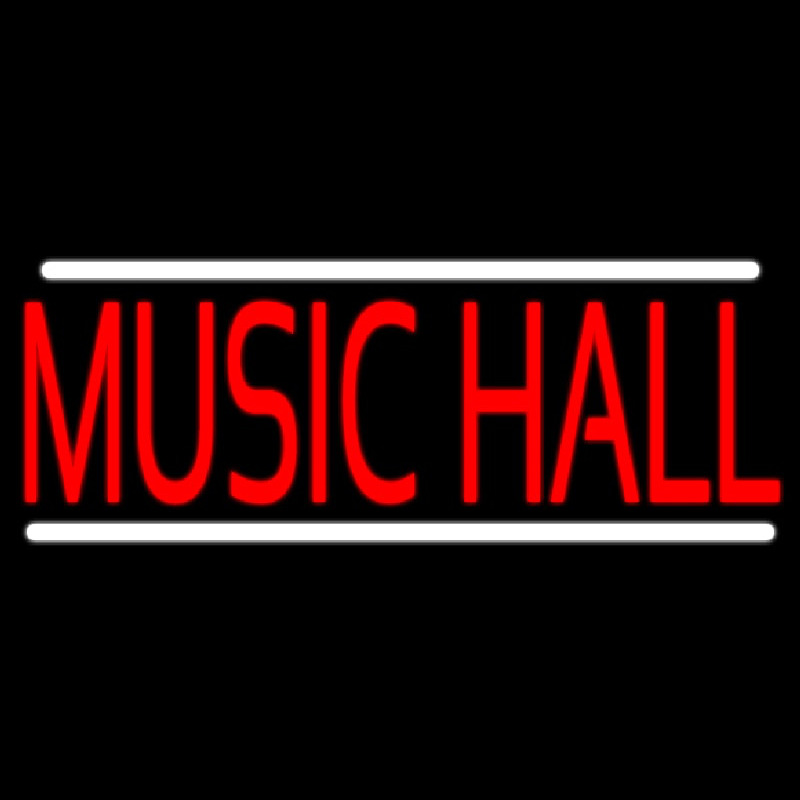 Music Hall White 1 Neonskylt