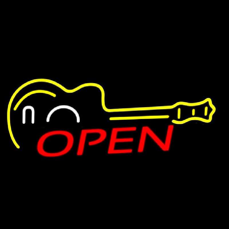 Music Open Neonskylt