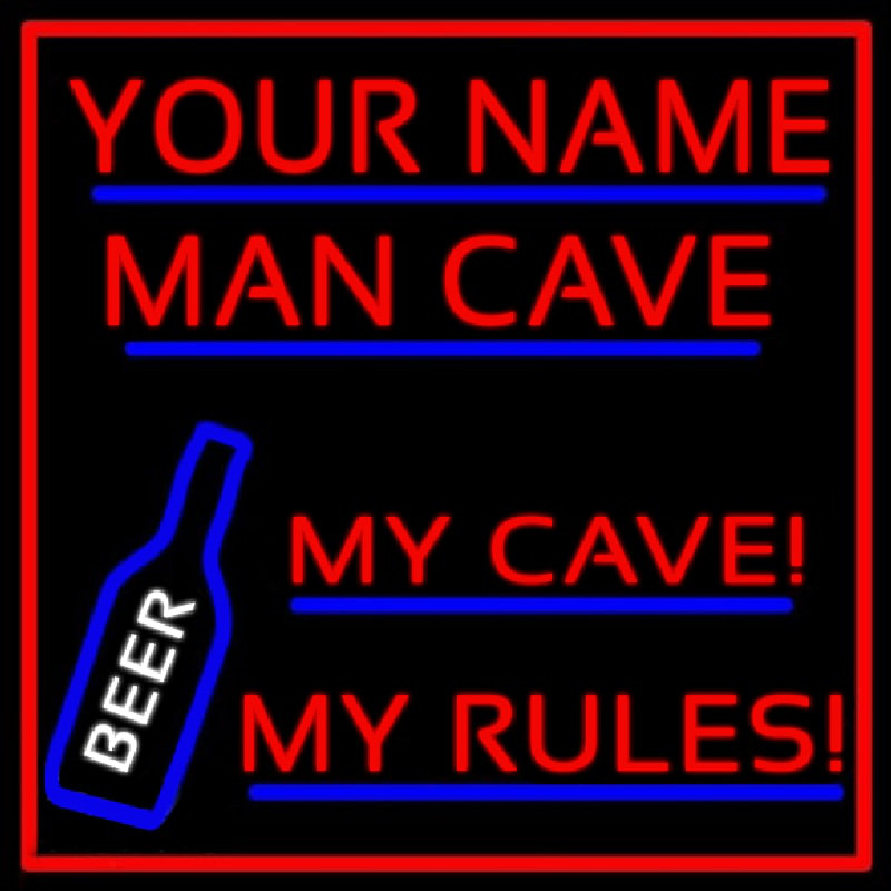 My Cave My Rules Man Cave Neonskylt