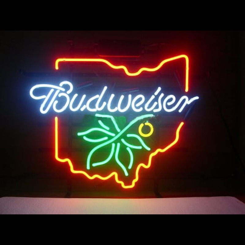 NEW BUDWEISER OHIO BUCKEYE Neonskylt