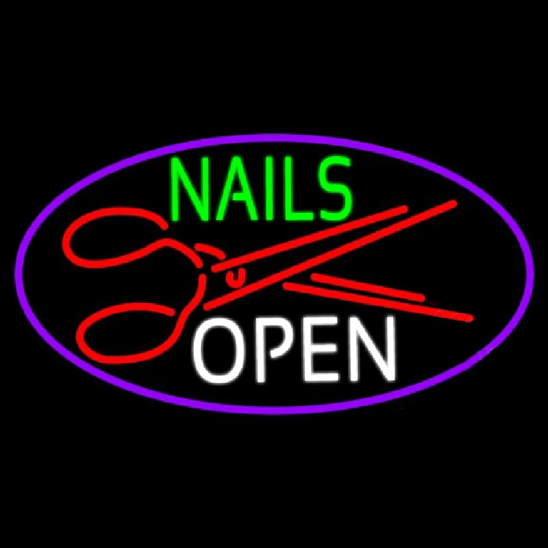 Nails Open With Scissors Neonskylt