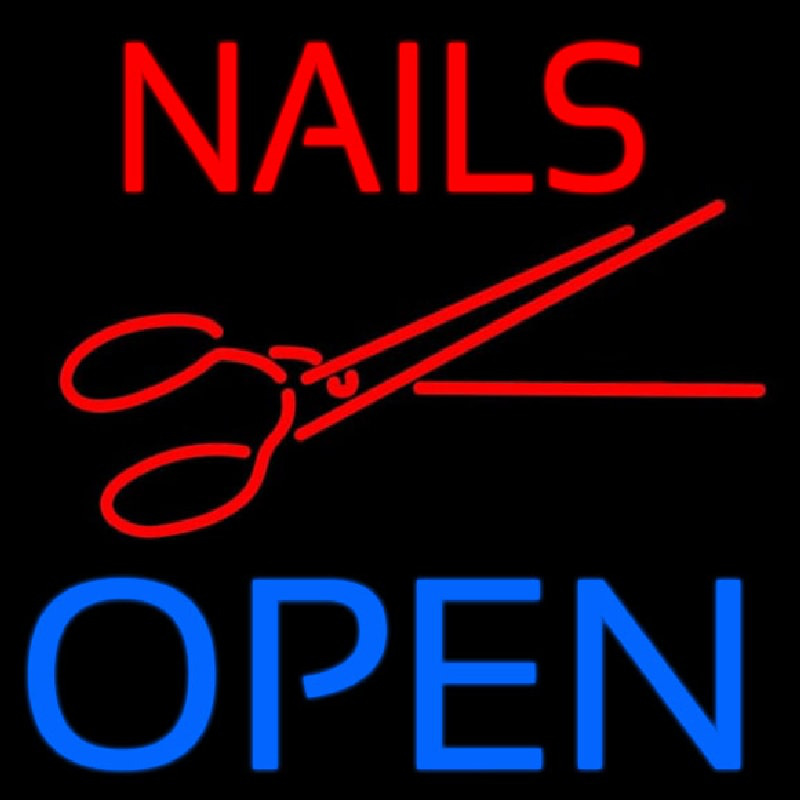 Nails Open With Scissors Neonskylt