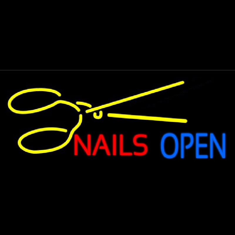 Nails Open With Scissors Neonskylt