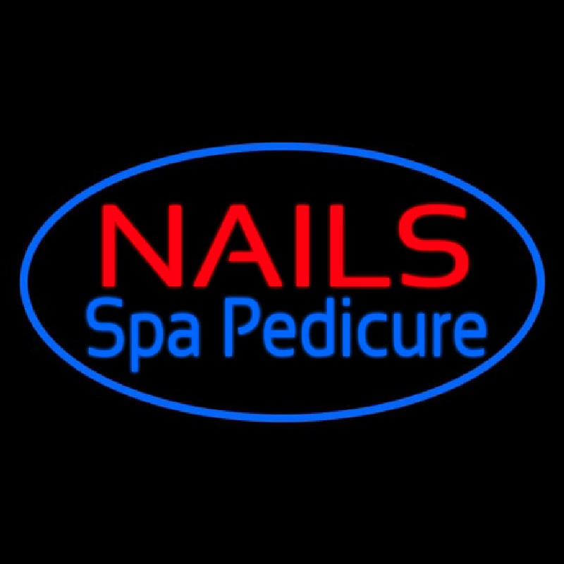 Nails Spa Pedicure Oval Blue Neonskylt