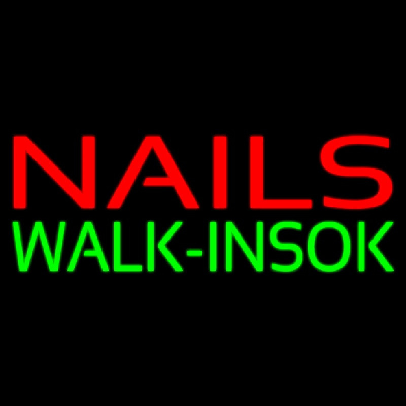 Nails Walkins Ok Neonskylt