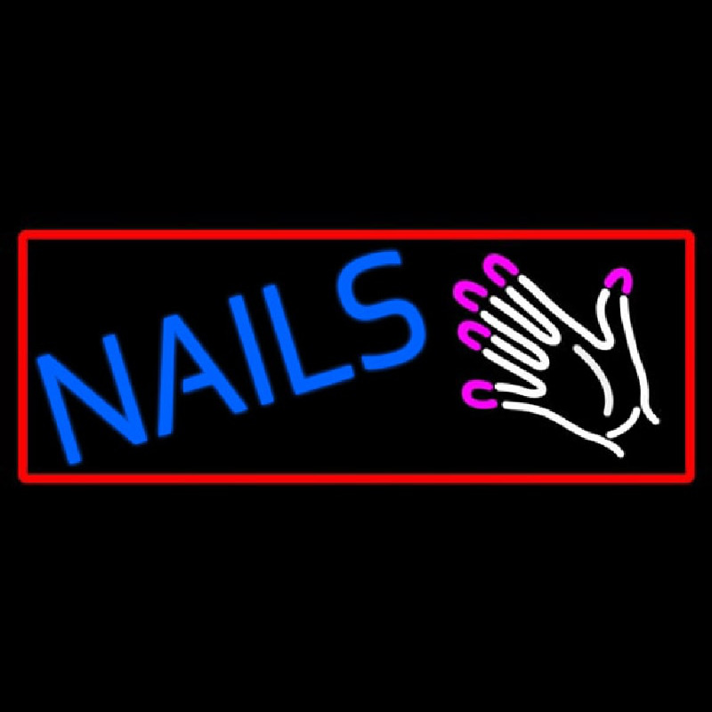 Nails With Hand Logo Neonskylt