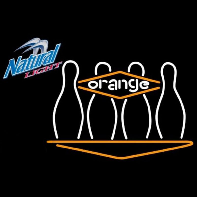 Natural Light Bowling Orange Beer Sign Neonskylt